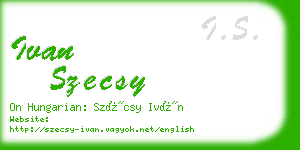 ivan szecsy business card